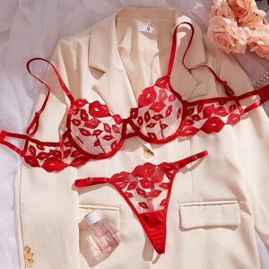 Red Lace Lingerie Set